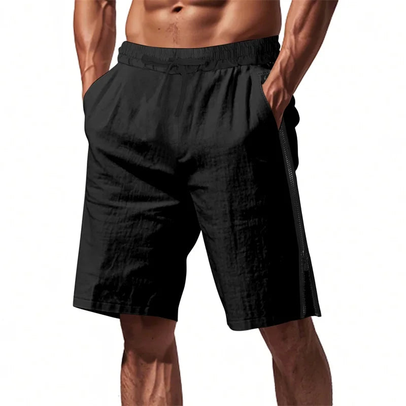 Men’s Drawstring Elastic Waist Shorts Loose Fit