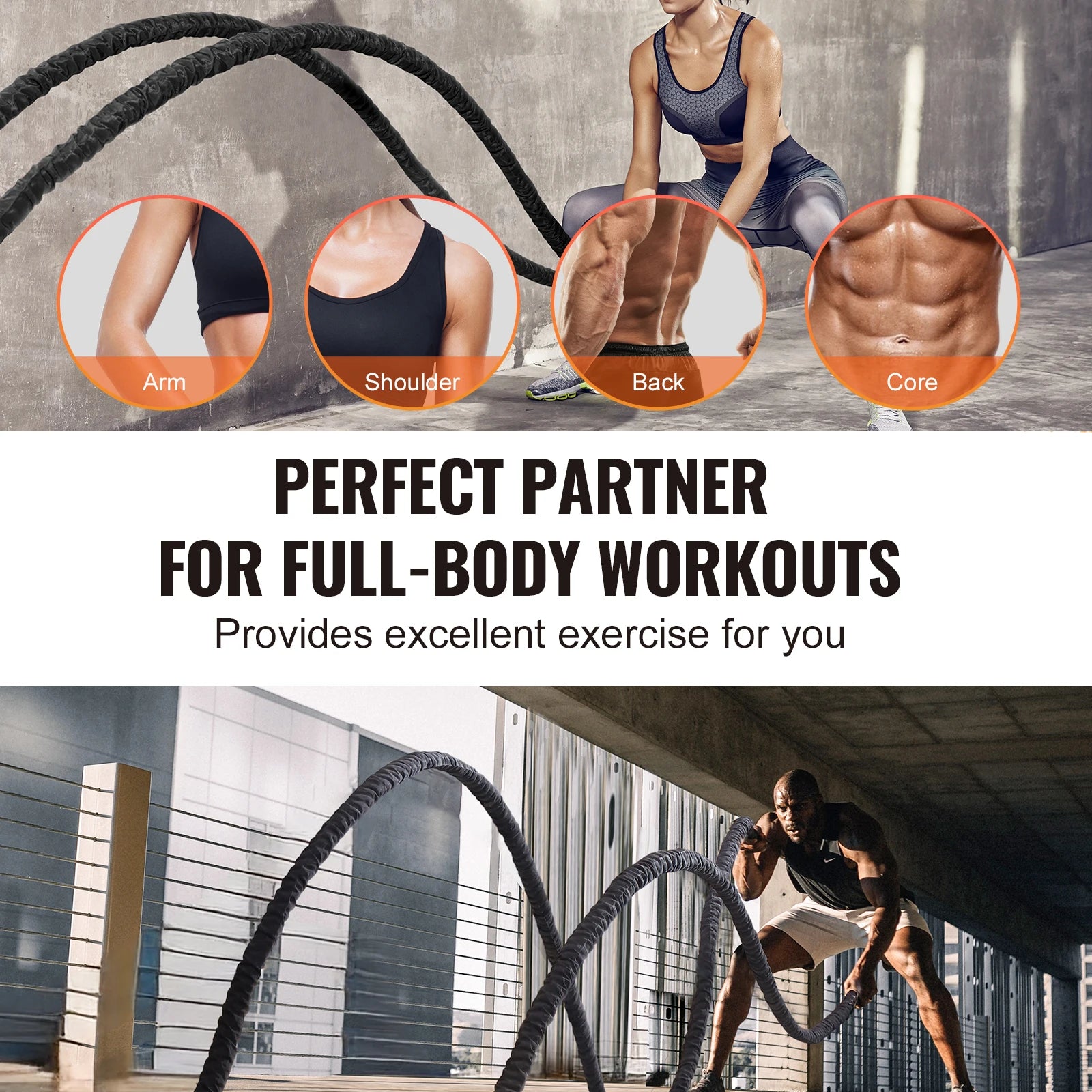 VEVOR Battle Rope with Anchor Sleeve