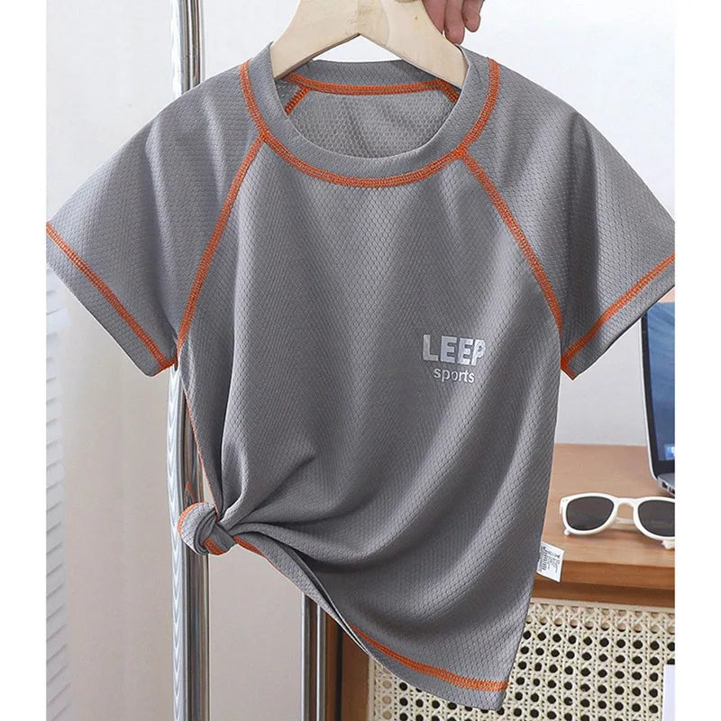 Kids Mesh Sports Tee for Boys Summer