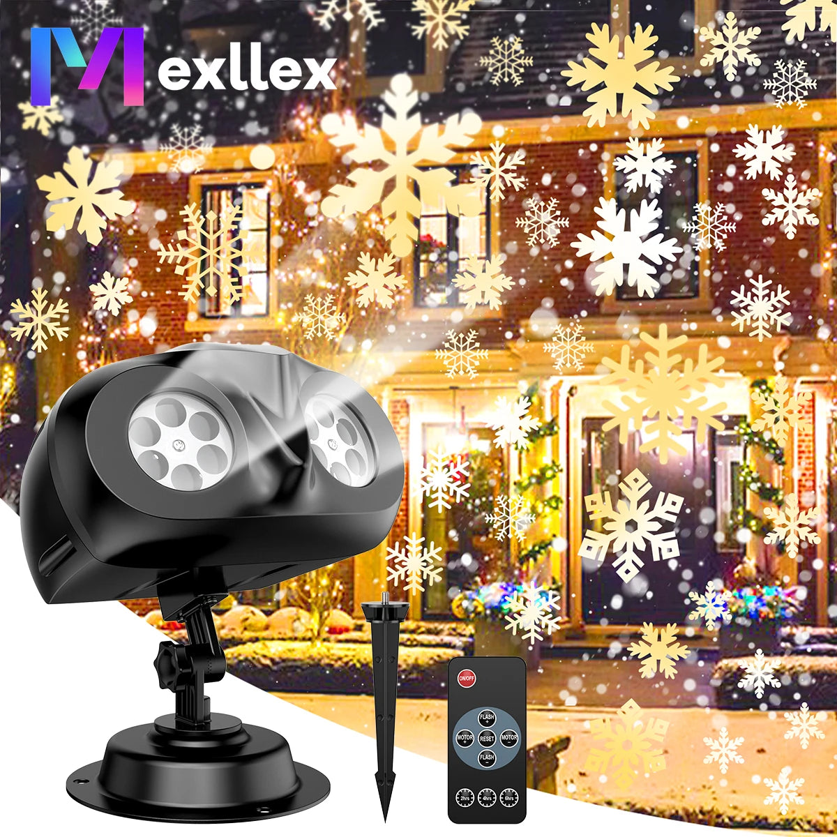 2-in-1 Snowfall Christmas Projector Light