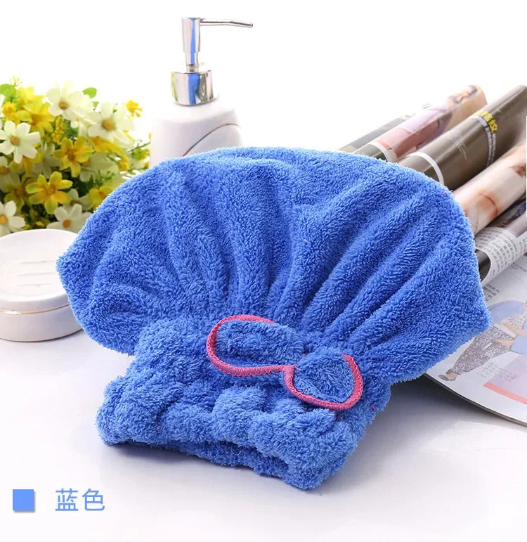 2PCS Microfiber Quick-Dry Shower Caps