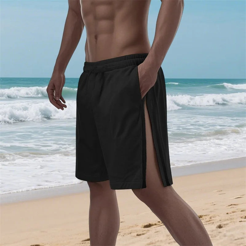 Men’s Drawstring Elastic Waist Shorts Loose Fit
