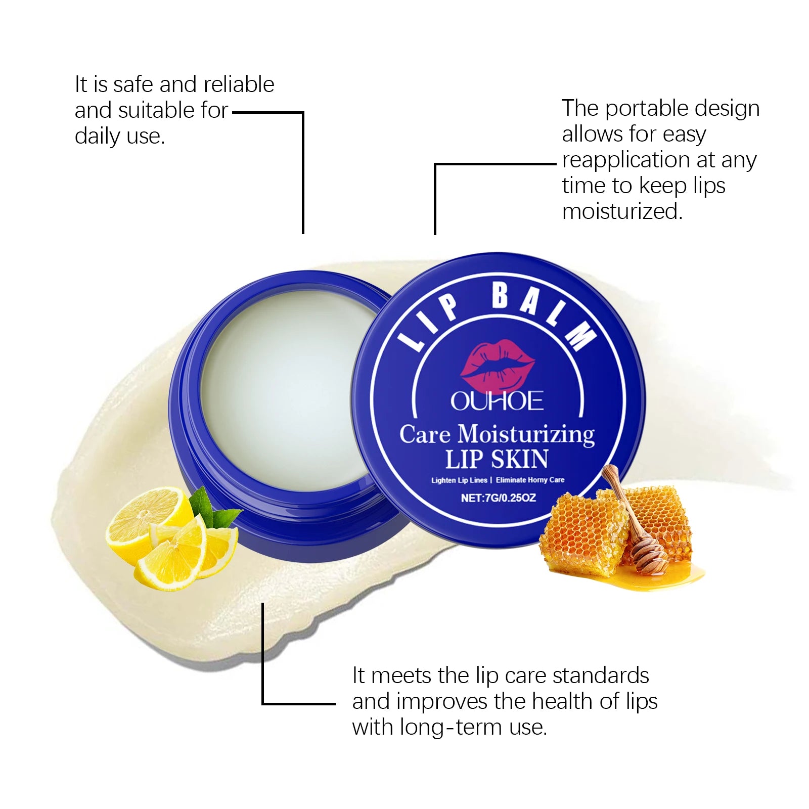OUHOE Hydrating Lip Balm & Exfoliator