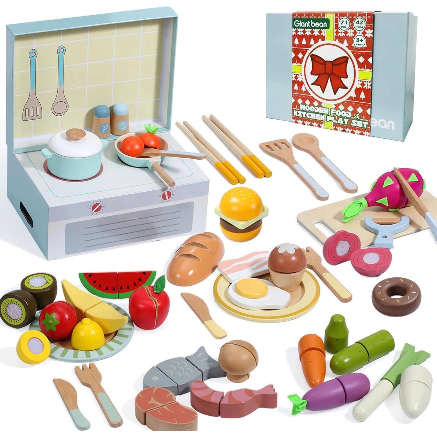 Wooden Play Food Kitchen Set