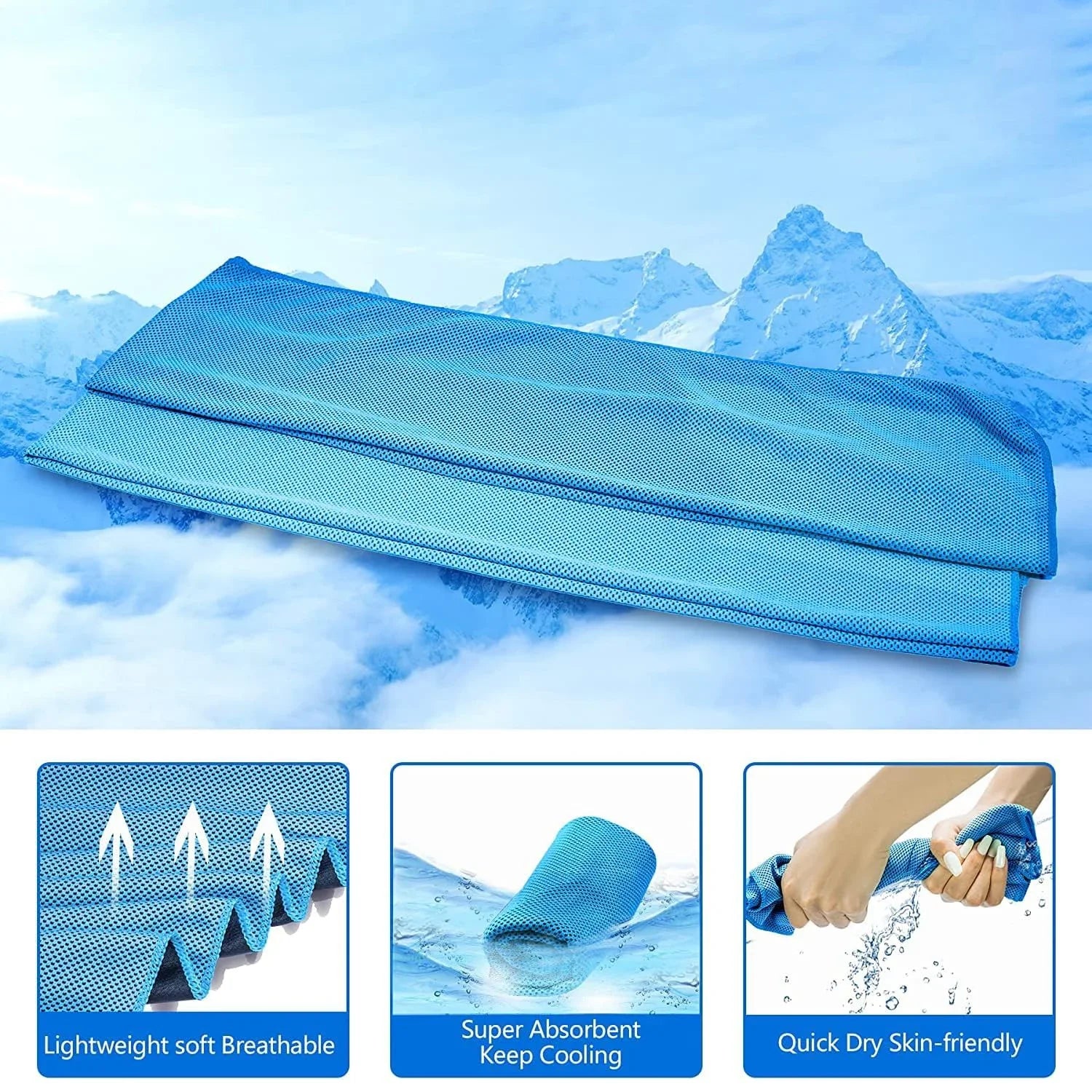 5-Pack Microfiber Cooling Towels Set