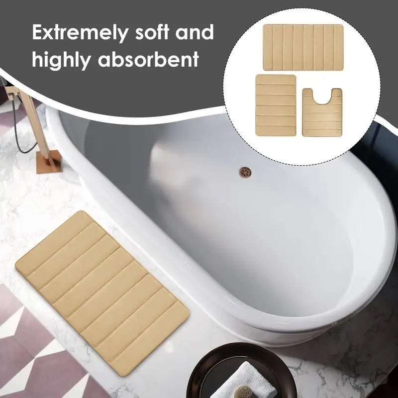 Ultra Thick 3-Piece Bathroom Rug Set