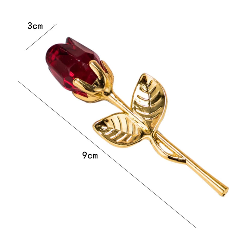 Crystal Glass Rose Box Wedding Gift Set