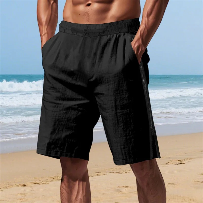 Men’s Drawstring Elastic Waist Shorts Loose Fit