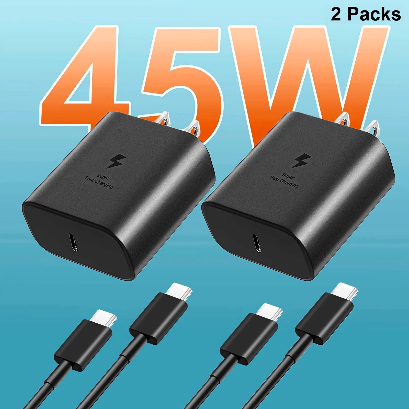 45W Super Fast Charger + 4FT USB-C Cable