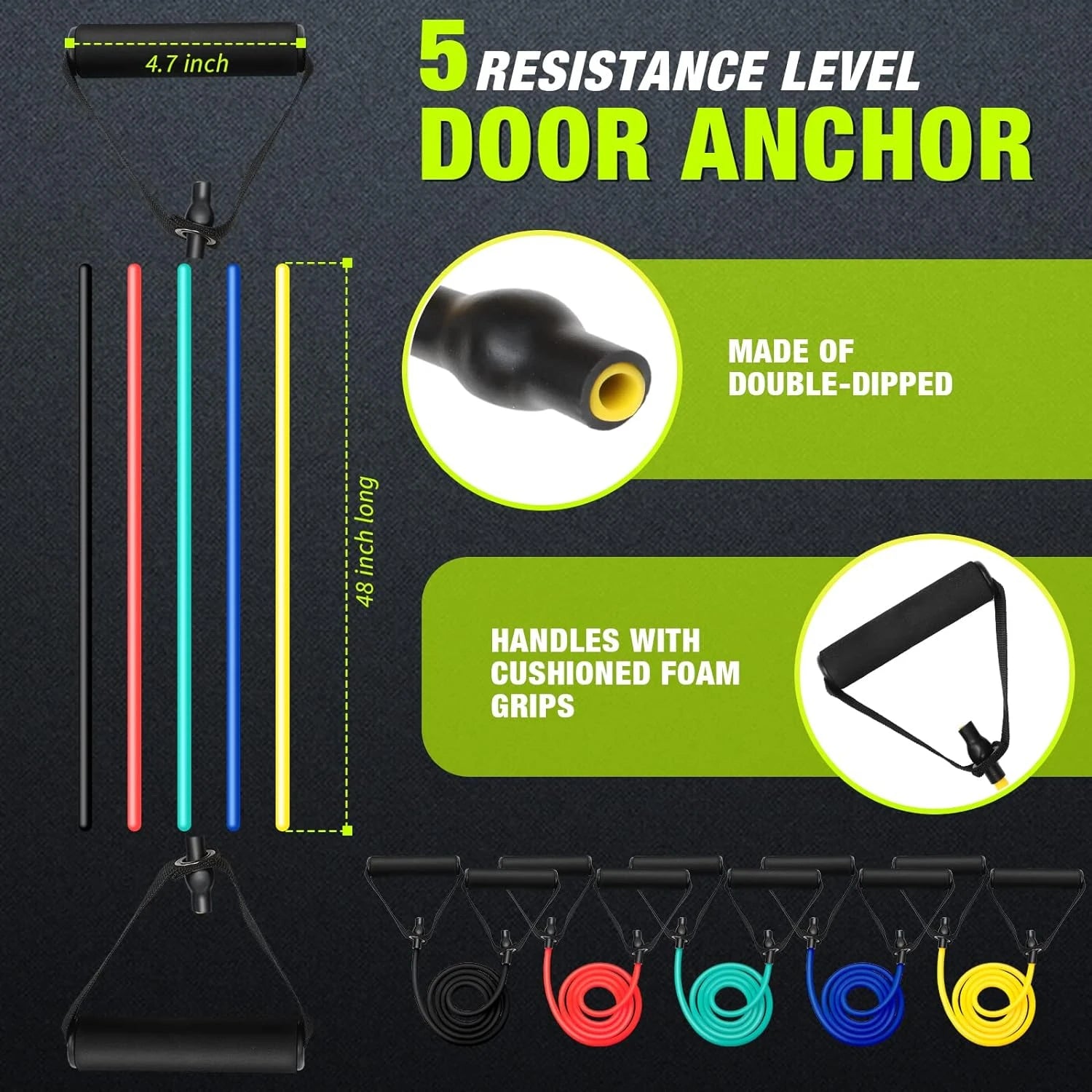 Ergonomic Fitness Resistance Bands Set