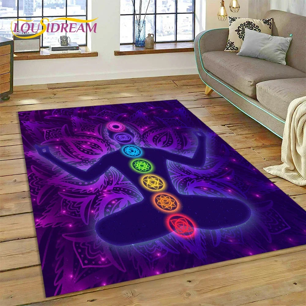 3D Rainbow Chakra Yoga Meditation Rug