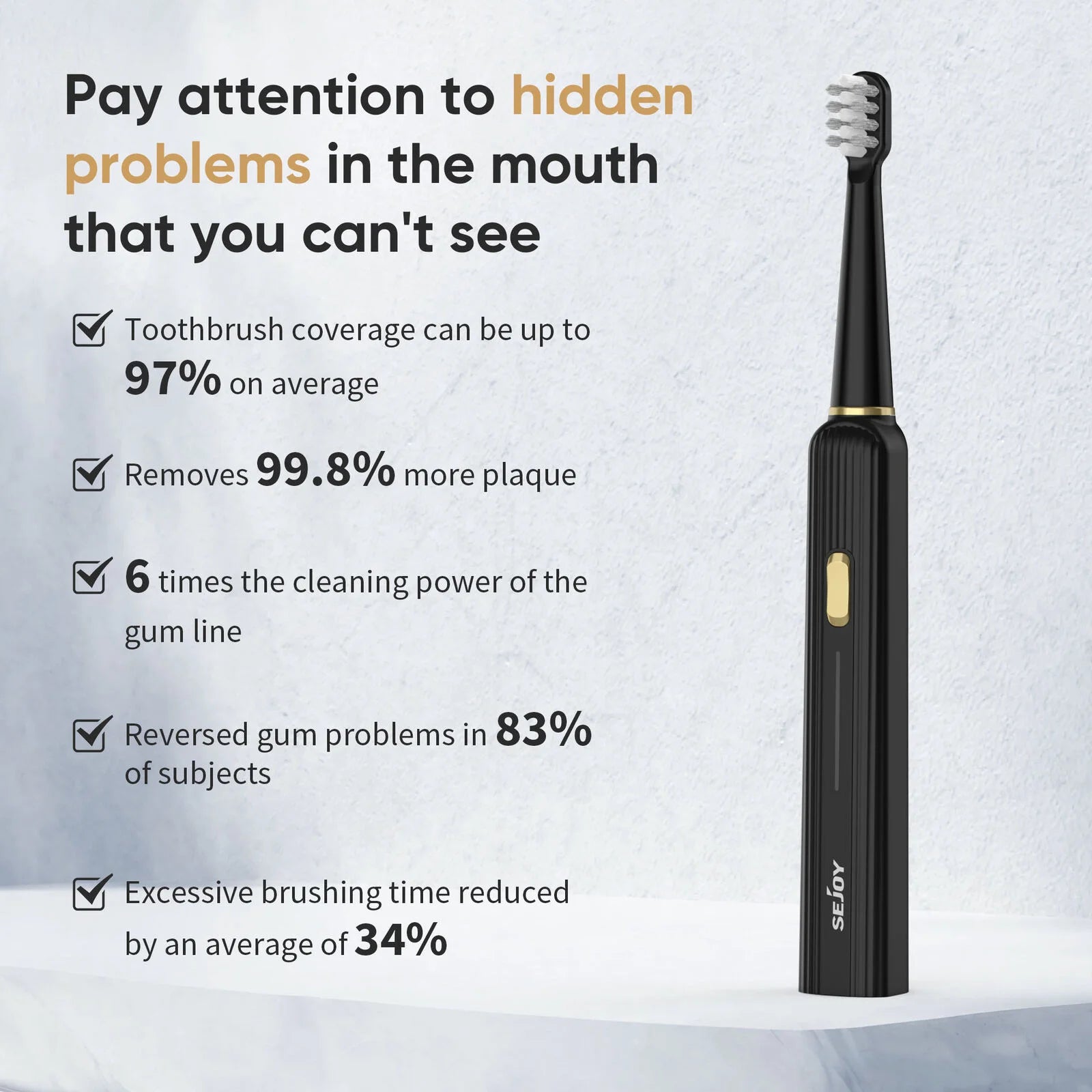 SEJOY Sonic Rechargeable Toothbrush