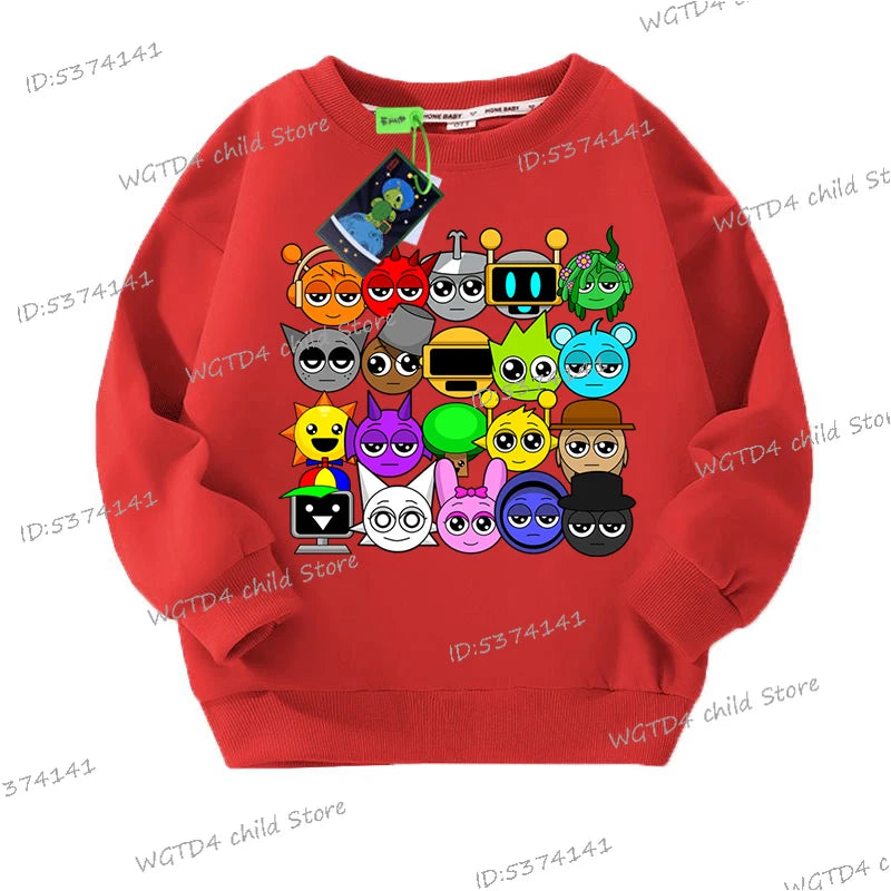 Sprunki Incredibox Kids Cartoon Sweatshirt