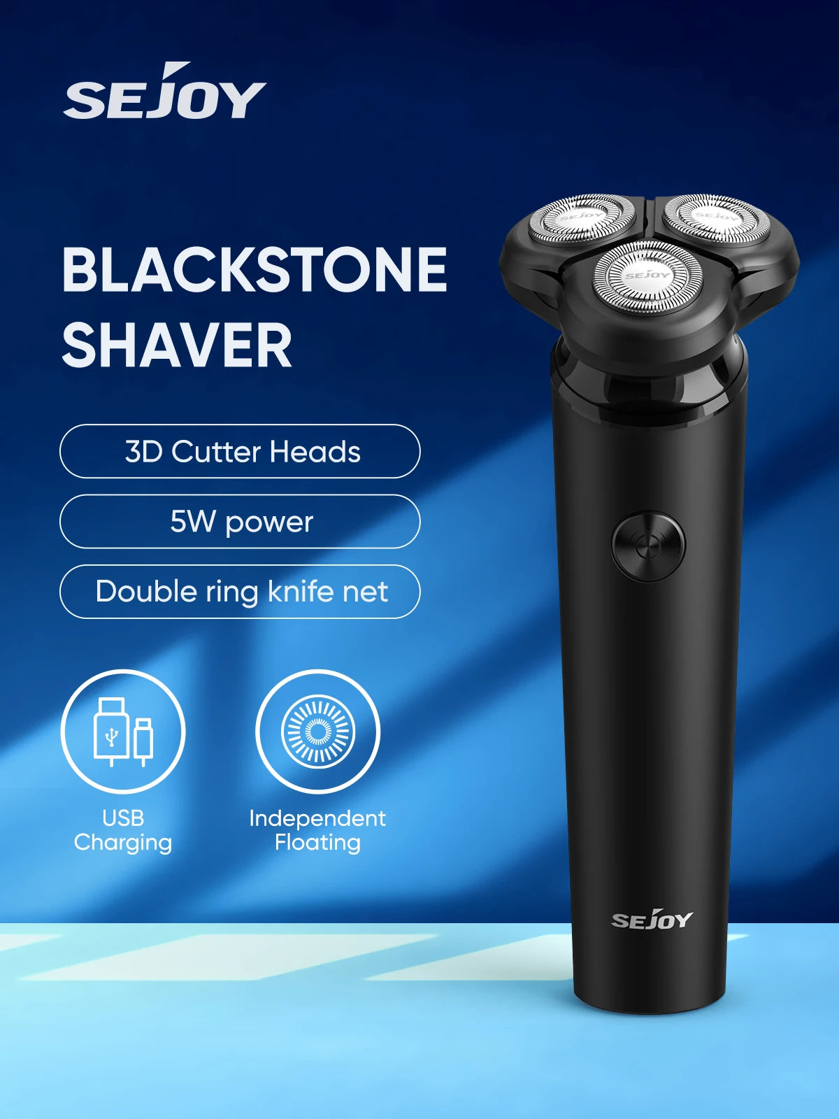 SEJOY Portable Triple Blade Electric RazorMen’s triple blade shaver