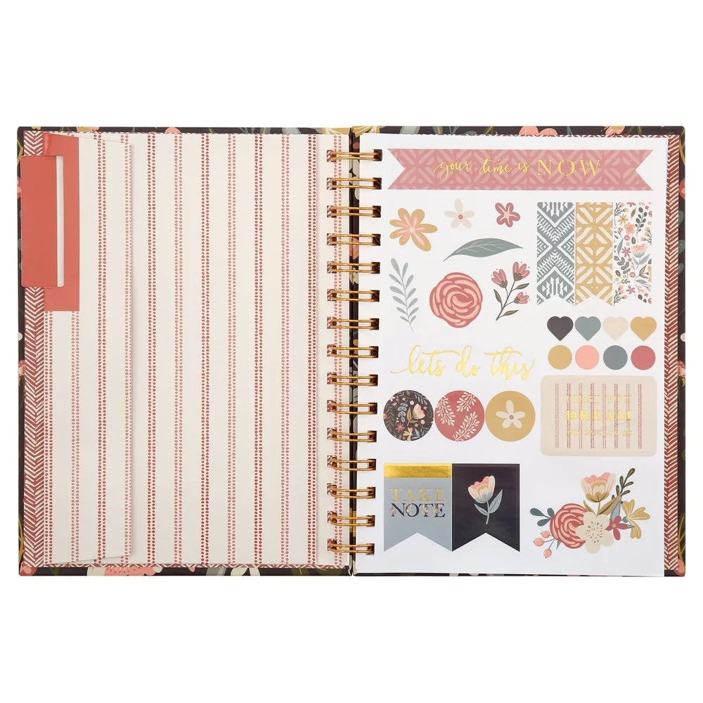 Floral Hardcover Spiral Journal 192 Pages