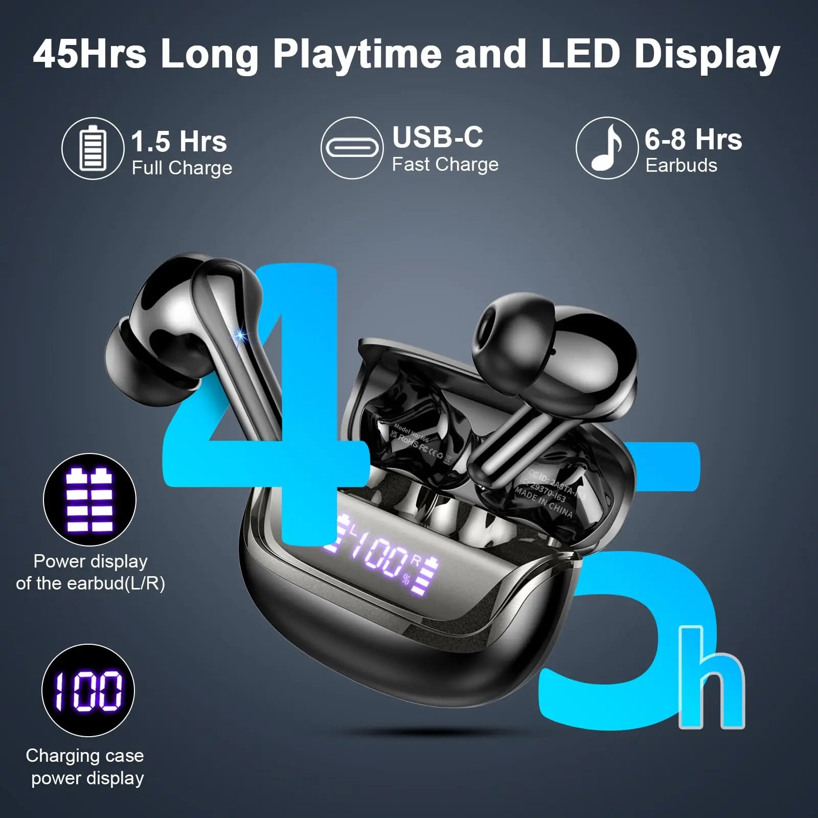 Wireless Bluetooth 5.3 IPX7 Earbuds