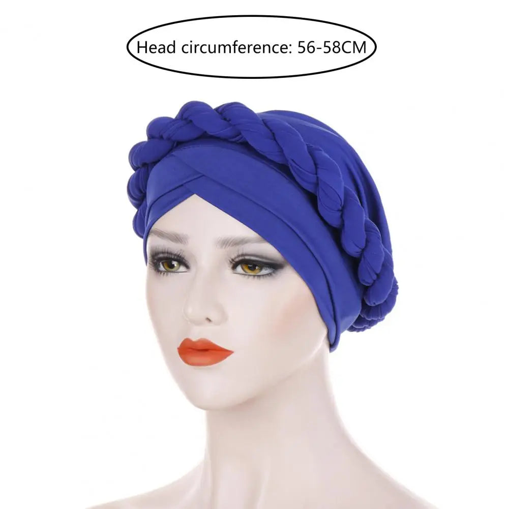 Stretchy Brimless Milk Silk Braid Bonnet