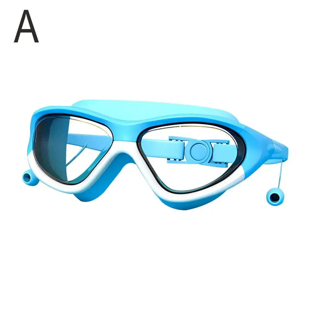 Kids Big Frame Swim Goggles w/ Earplugs
