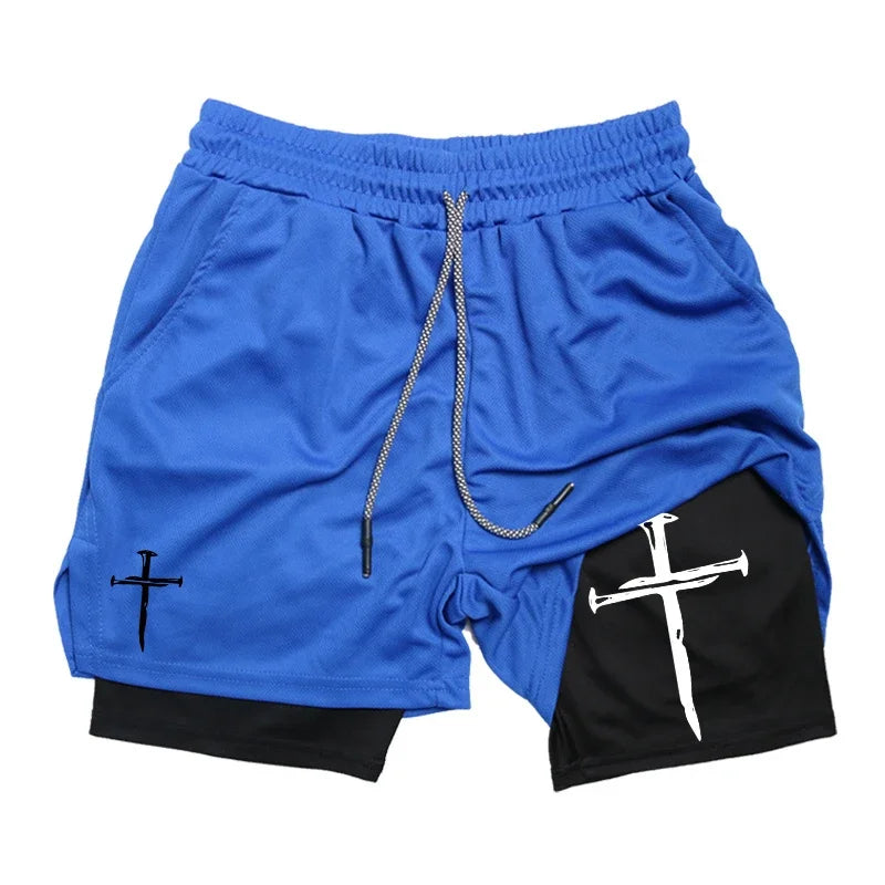 Cross Graphic 2-in-1 Men’s Workout Running Short