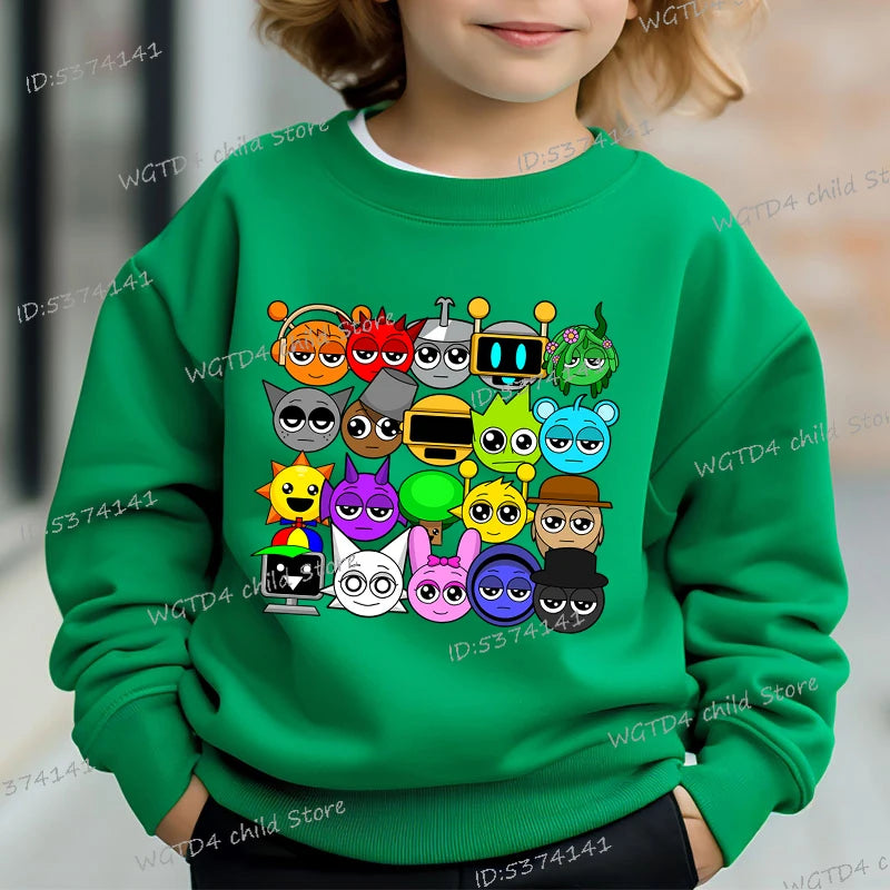 Sprunki Incredibox Kids Cartoon Sweatshirt