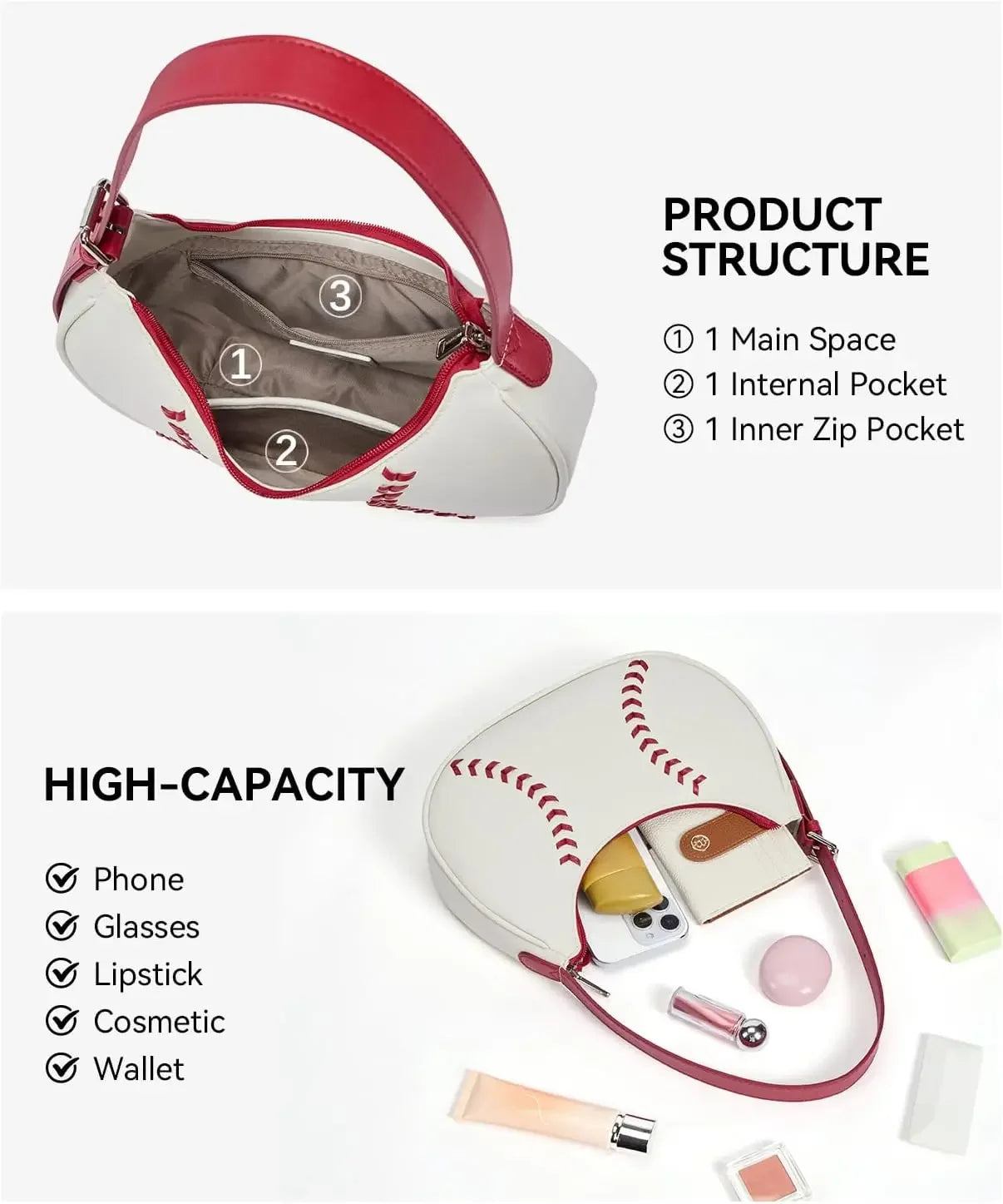 BOSTANTEN Vegan Leather Baseball Hobo