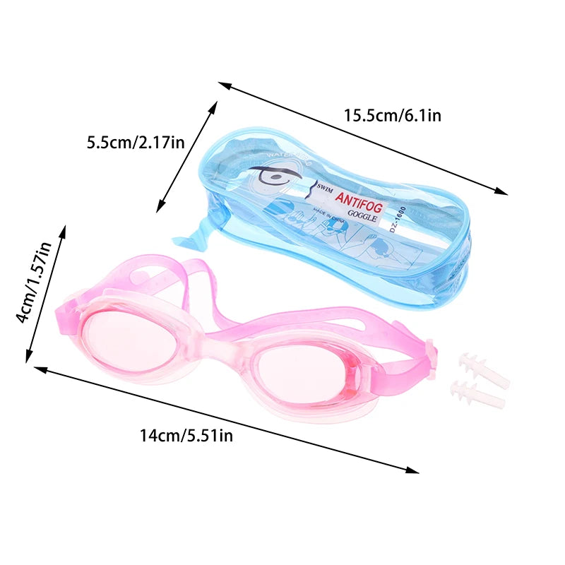 Kids Anti-Fog Swim Goggles w/ Earplugs