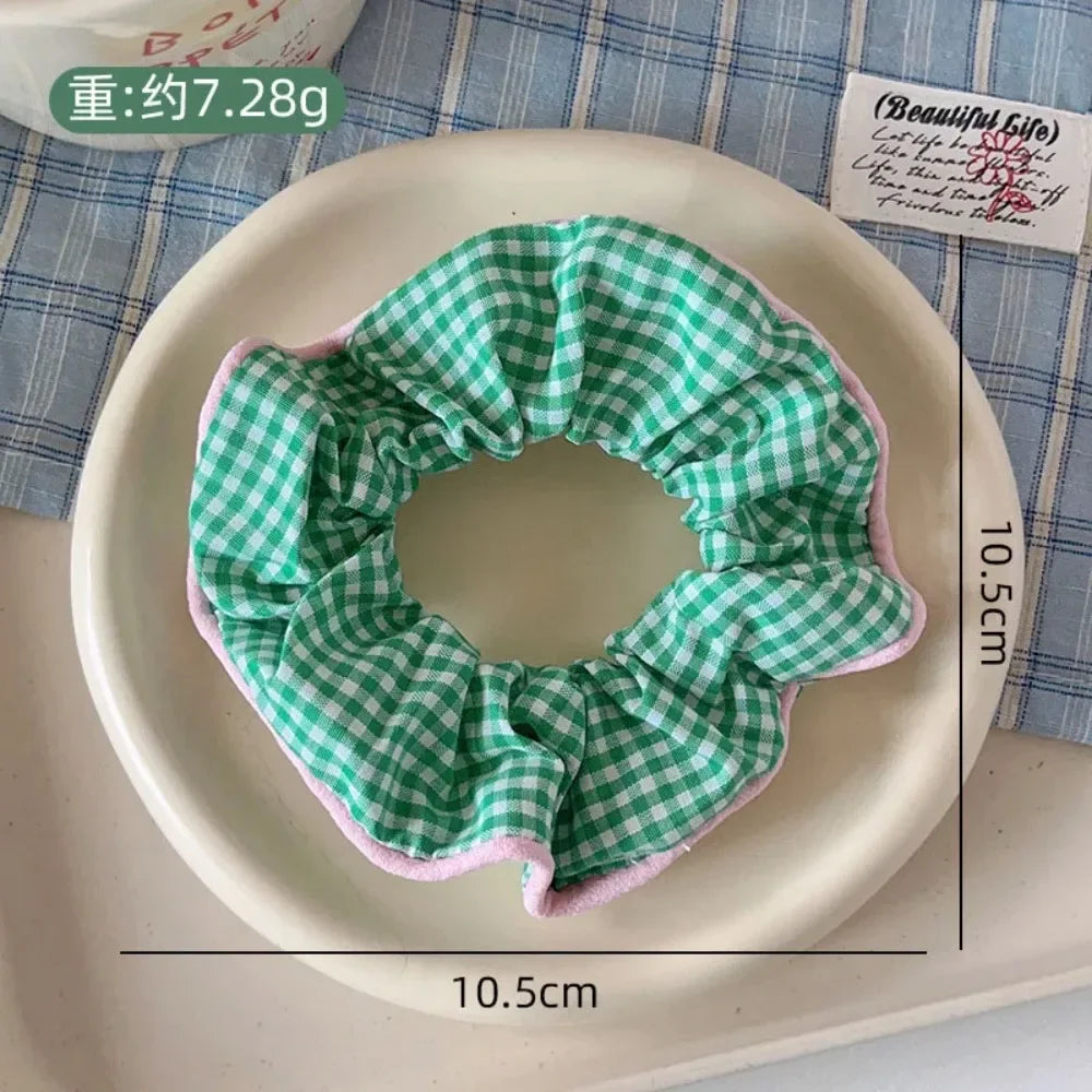 2024 Spring Lattice Print Hair Ties