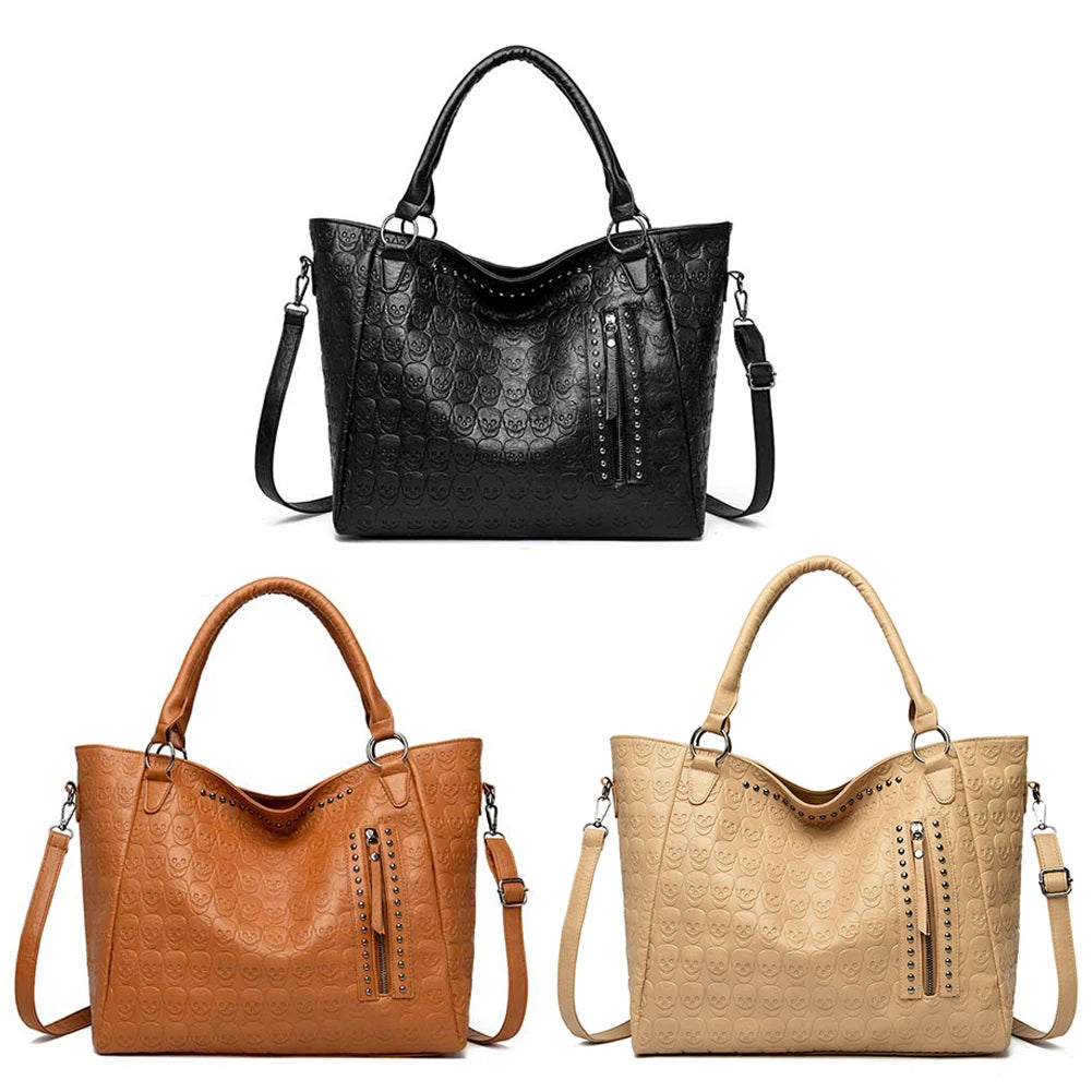 Punk Skull Studded PU Leather Bag