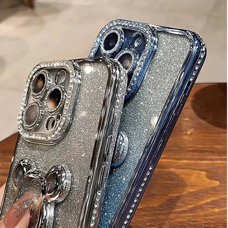 Glitter Bear Diamond iPhone Case