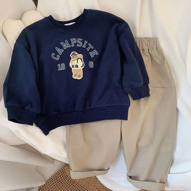 Bear Print Boys Sweatshirt – Autumn