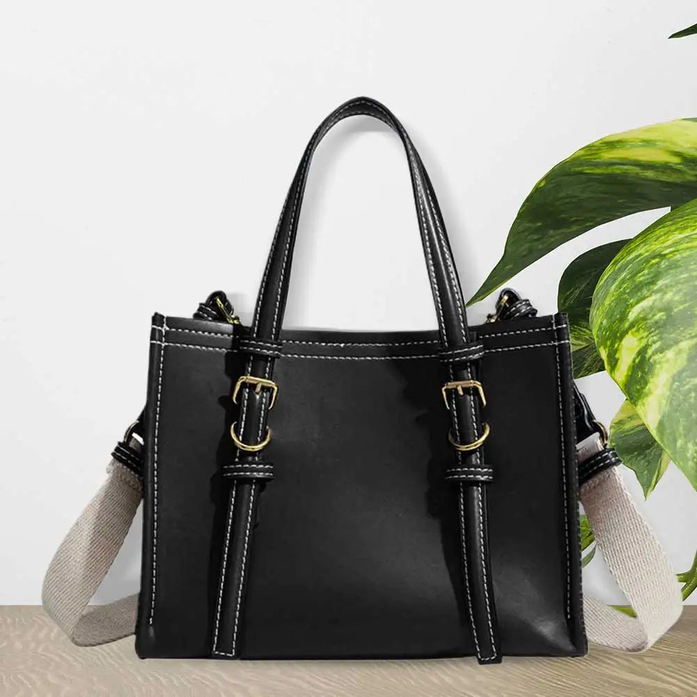 Retro PU Leather Tote Shoulder Bag