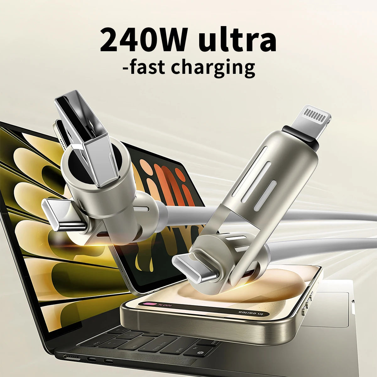 USB C to C Silicone Cable w/ Lights