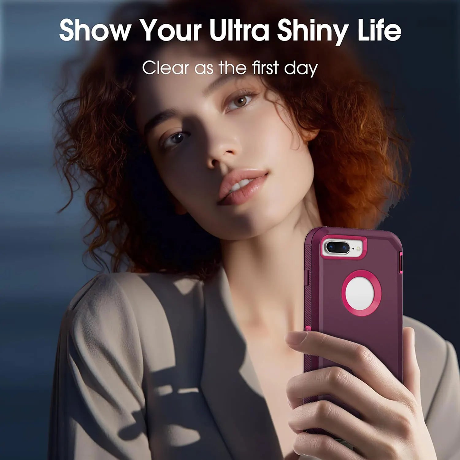 Dark Red Rugged for iPhone 8 Case