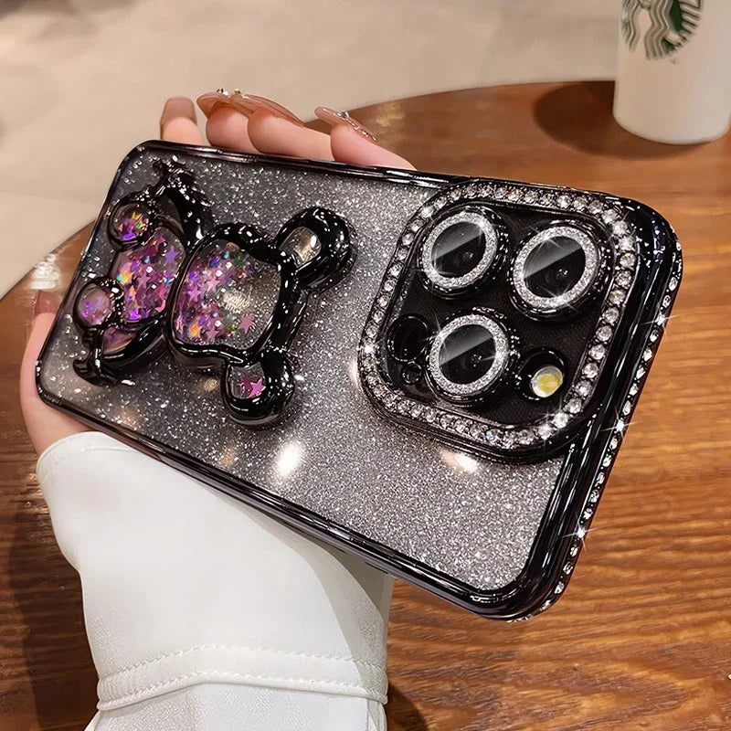 Glitter Bear Diamond iPhone Case