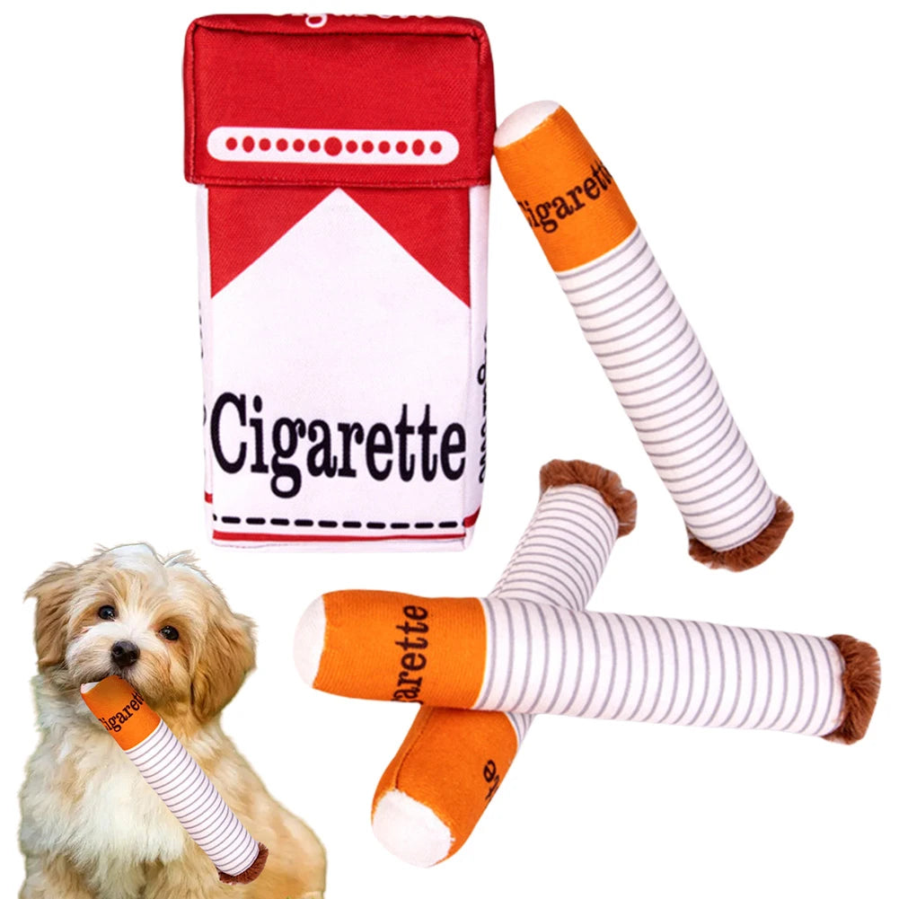 Cigarette Plush Dog Teething Chew Toy