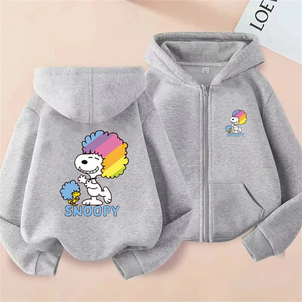 Disney Snoopy Kids Zip Hoodie – Pink