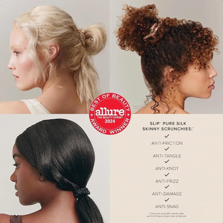 Slip Silk Skinny Scrunchies – Blonde 4PCS