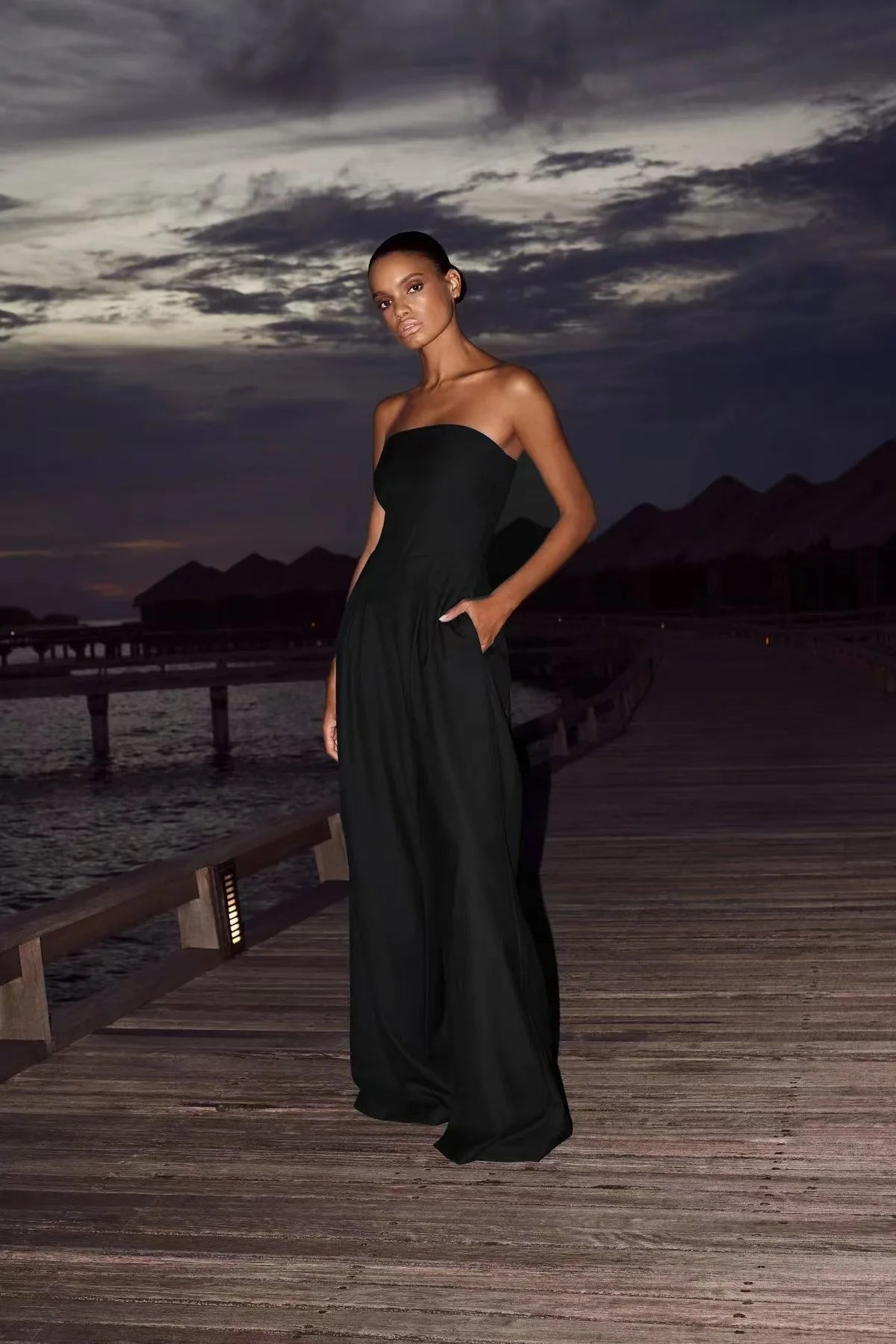 Y2K Strapless Wide Leg Summer Jumpsuit