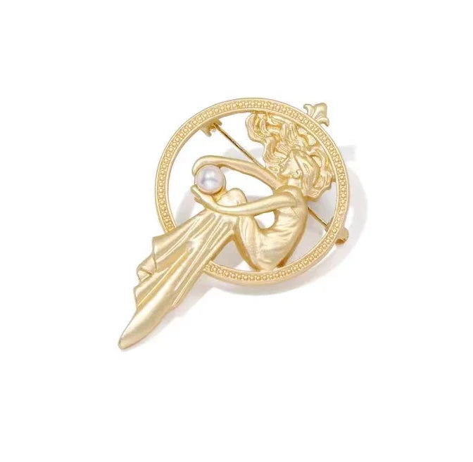 Vintage Baroque Goddess Style Brooch