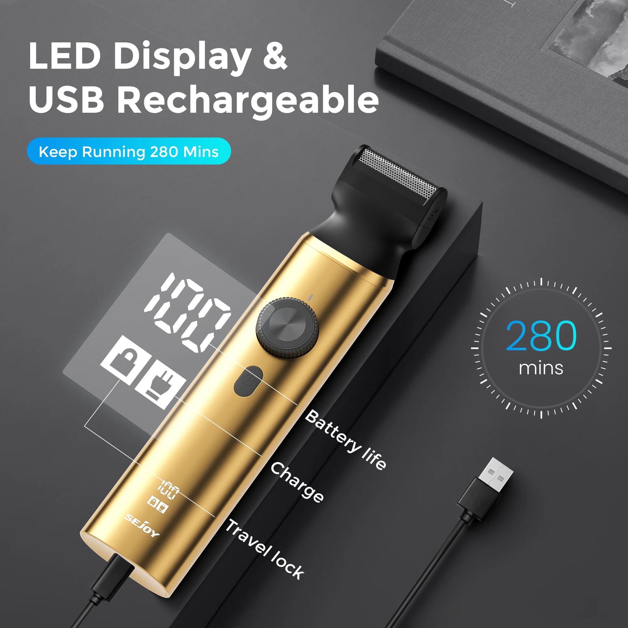 Cordless Men's Electric Hair Clipper Kit