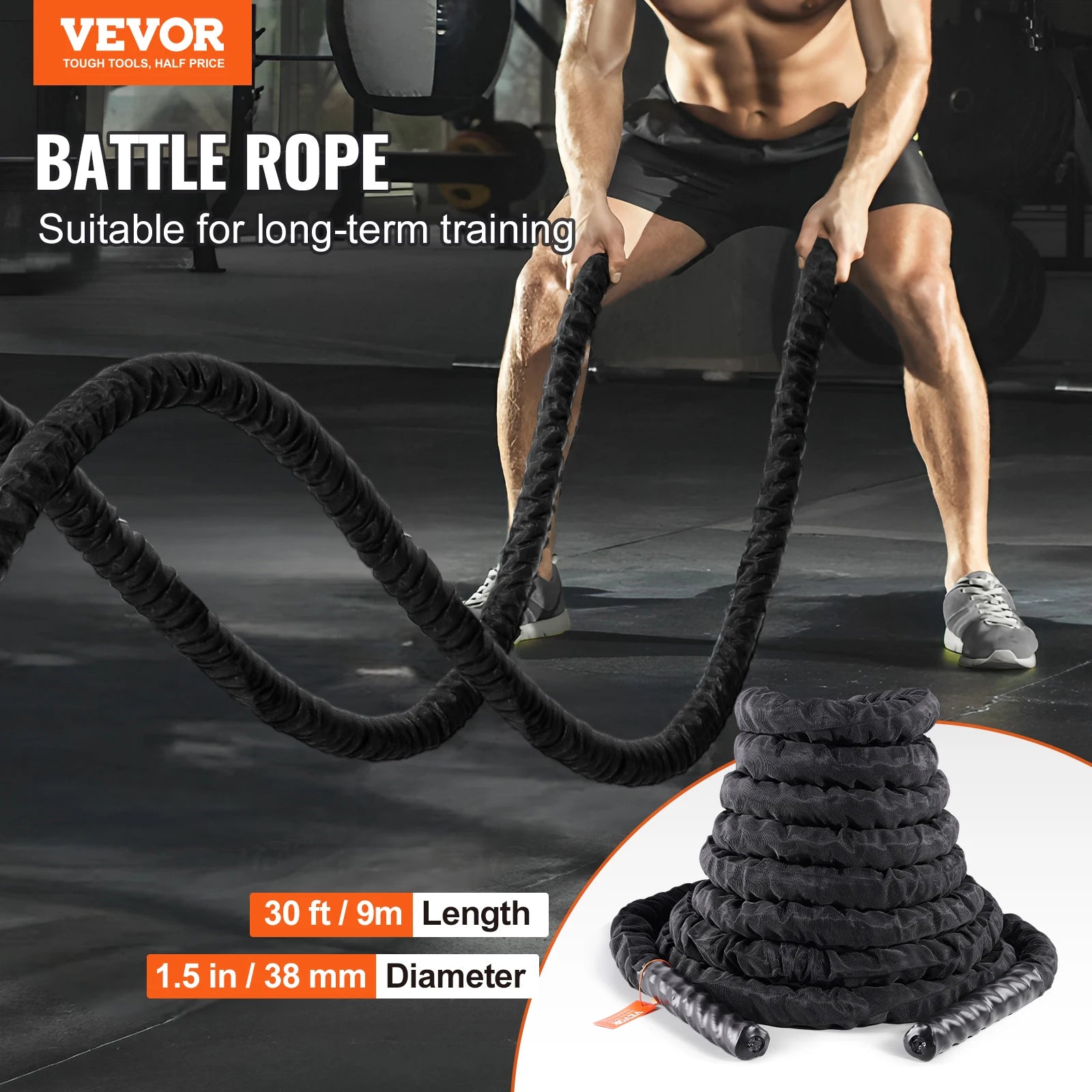 VEVOR Battle Rope with Anchor Sleeve