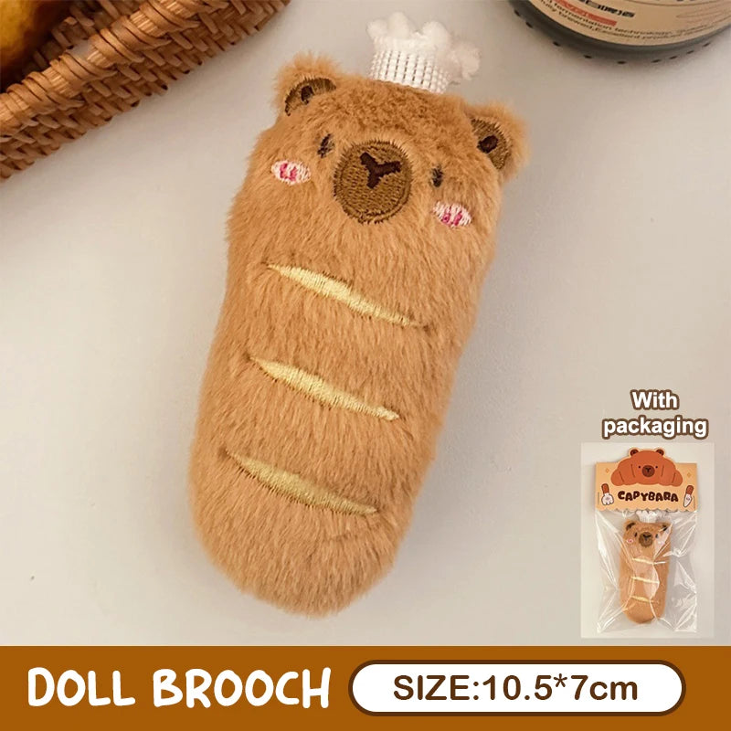Bread Capybara Plush Doll Brooch