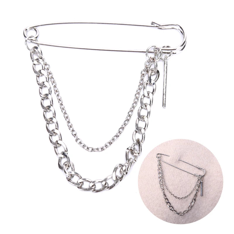 Unisex Classic Chain Pin Brooch