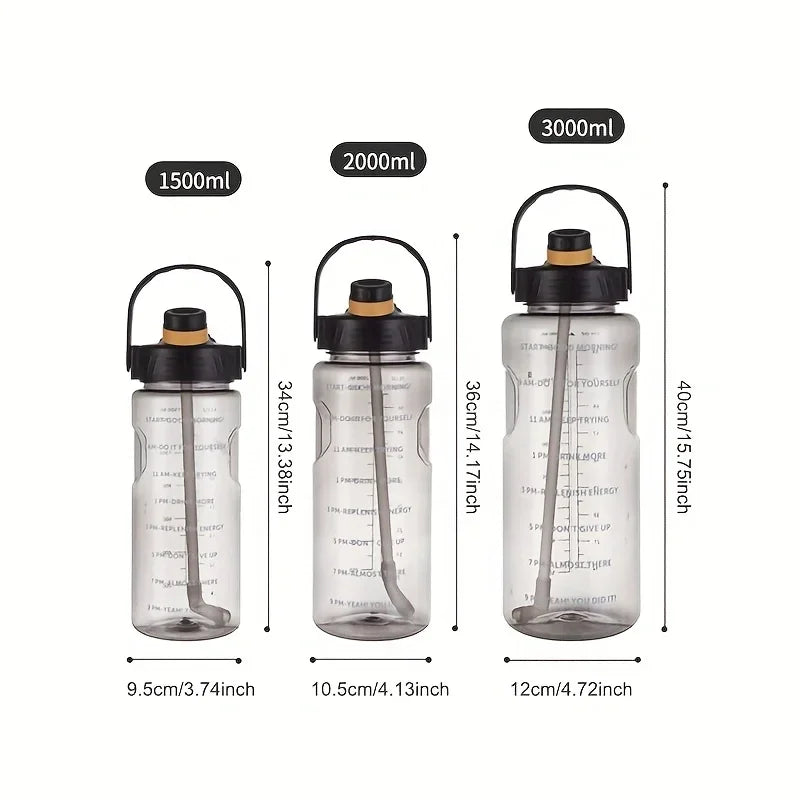 Large Sports Water Bottle with Straw