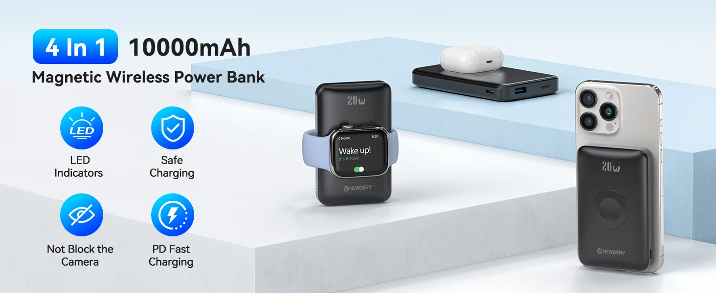 NEWDERY 10000mAh Magnetic Power Bank