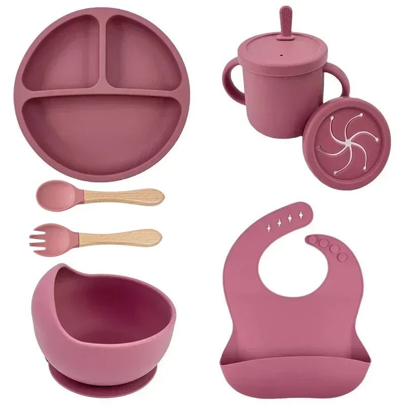 Silicone Baby Feeding Set with Suction