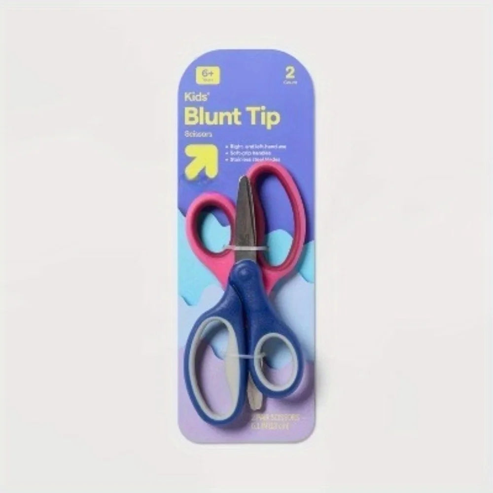 2ct Blunt Tip Kids' Scissors Pink/Blue