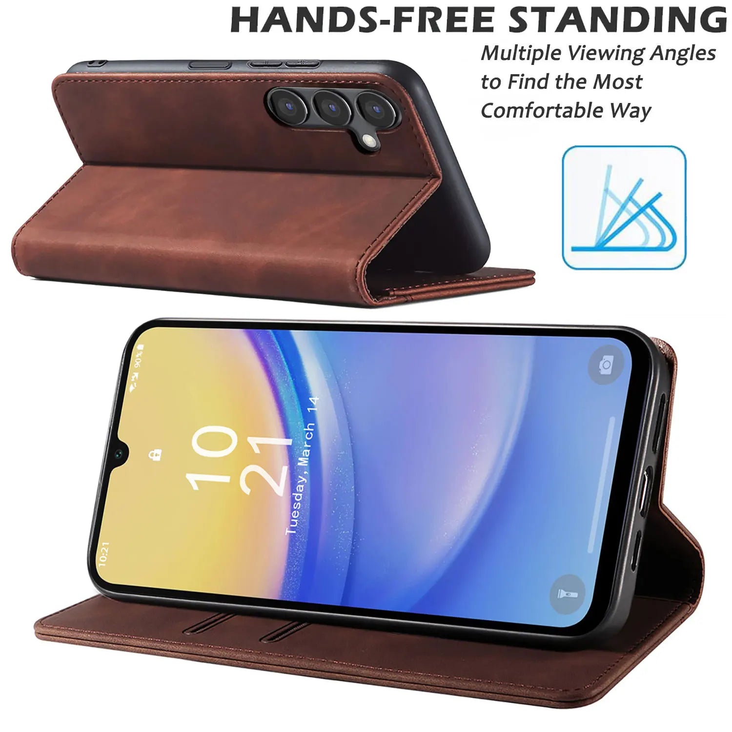 Galaxy A14 Leather Flip Wallet Case