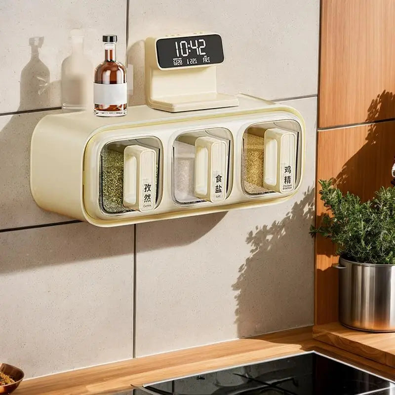 Wall Mount Seasoning Rack with Spoon