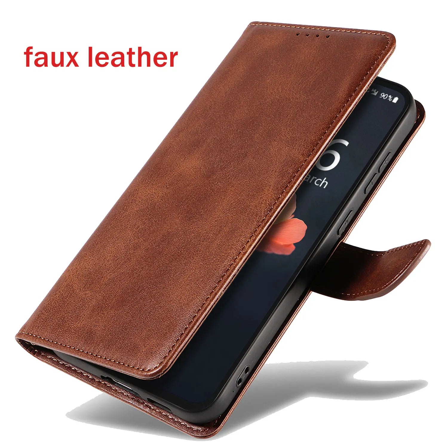 Galaxy S24 Leather Wallet Case – Brown
